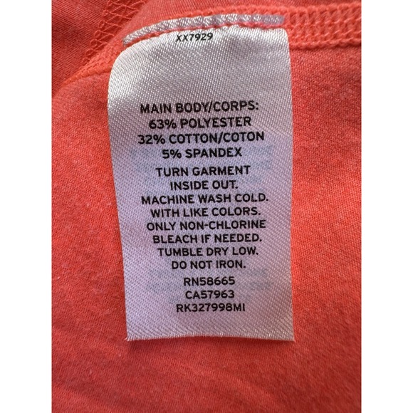 Z By Zella Women Orange‎ Short Sleeve Activewear Workout Pullover Top Sz XL #070 - Picture 5 of 6